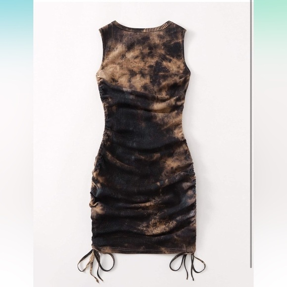 Ruched Bodycon Mini Ribbed Knit Sleeveless Drawstring Short Tank Dresses…
8054 - Picture 3 of 7